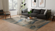 Jaxson Modern Abstract, Blue/Ivory/Gray