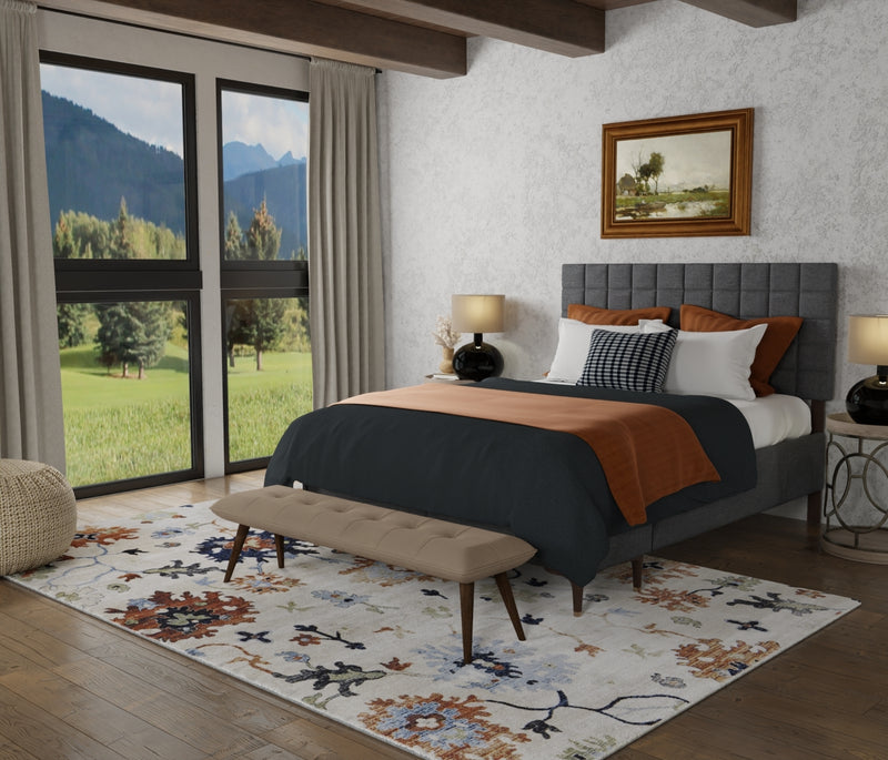 Melrose Transitional Floral & Botanical, Ivory/Red/Blue