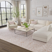Colton Modern Diamond, Pink/Ivory