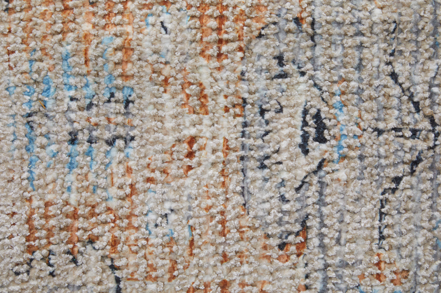 Caldwell Transitional Medallion, Ivory/Blue/Orange