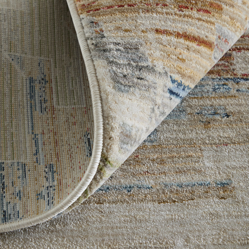 Melrose Traditional Diamond, Ivory/Blue/Brown