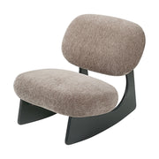 Modern Curved Hollow Base Rocking Accent Chair, Soft Textured Chenille Upholstered Armless Rocker Lounge Chair, Unique Sculptural Rocking Chair for Living Room Bedroom Nursery
