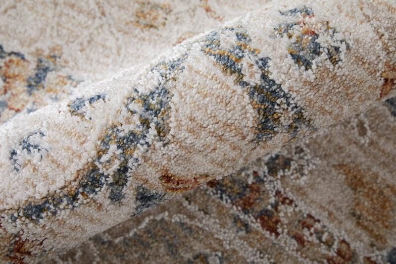 Pasha Transitional Ikat, Ivory/Blue/Red