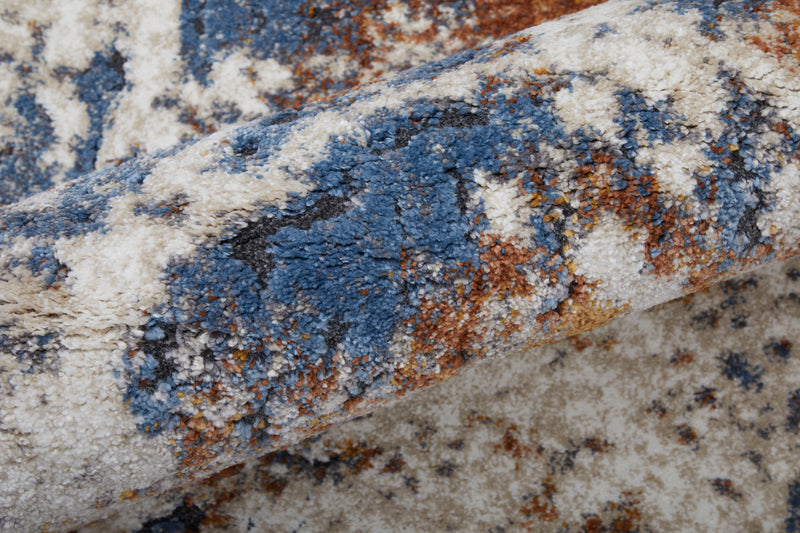 Gilmore Modern Abstract, Ivory/Blue/Orange