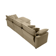 Modern Oversized Modular Cushion Sofa With Ottoman, Low Back, Deep Seating Sofa Set