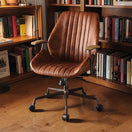 Switch Brancaster - Aluminum Top Grain Leather Office Chair - Coffee 3 image