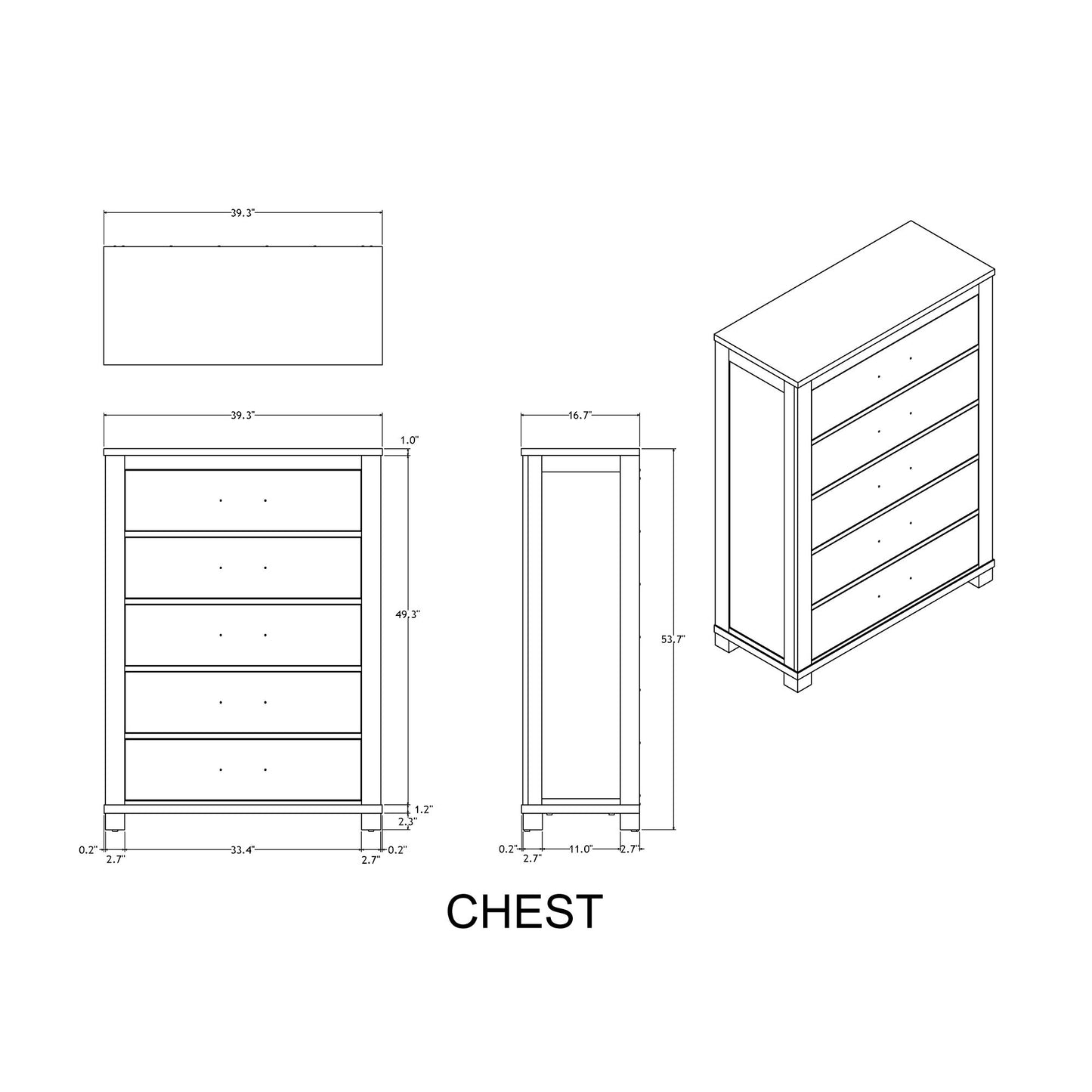Augusta - 5 Piece Bedroom Set