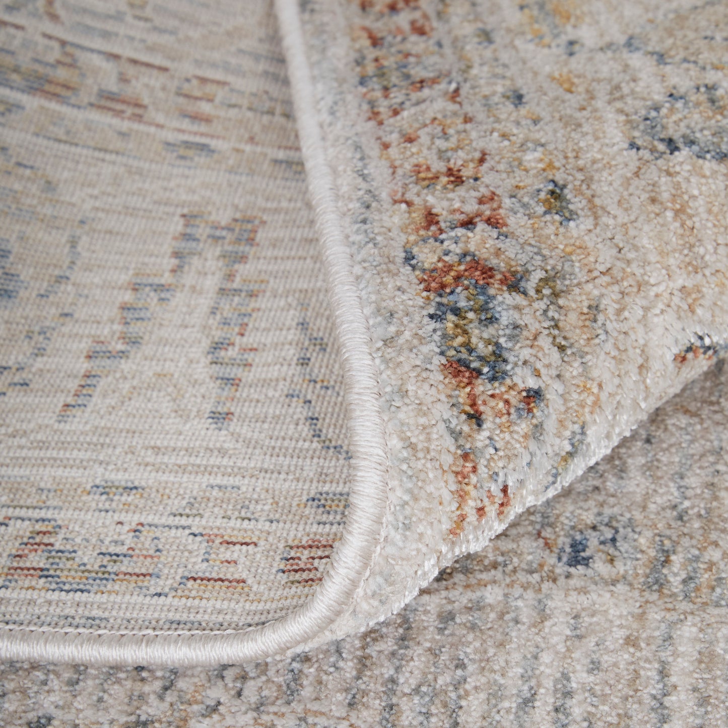 Pasha Transitional Ikat, Ivory/Blue/Taupe