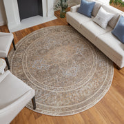 Celene Traditional Medallion, Tan/Brown/Ivory