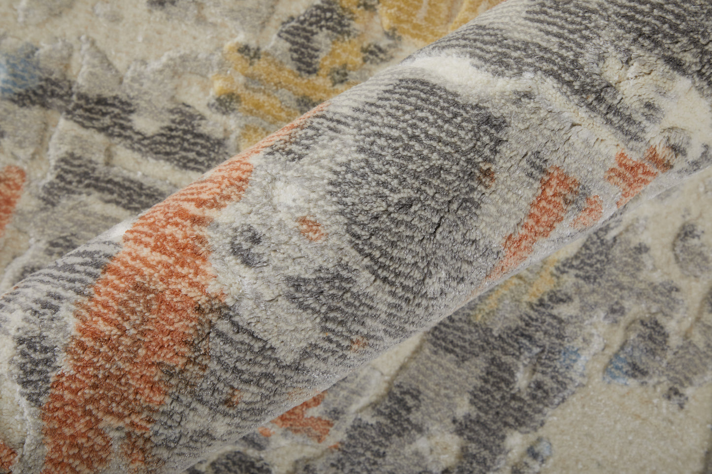 Braden Modern Abstract, Gray/Orange/Tan