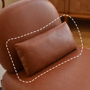 Cute Accent Chair with Solid Wood Legs, Faux Leather Living Room Chair with Soft Cushion, Cozy Bedroom Chair, Comfy Armless Reading Chair for Apartment, Waiting Room, Balcony,Set of 2 (Brown)