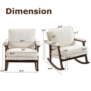 Mid Century Modern Accent Chair ,rocking chair with Wood Frame, Upholstered Living Room Chairs , Reading Armchair for Bedroom Sunroom