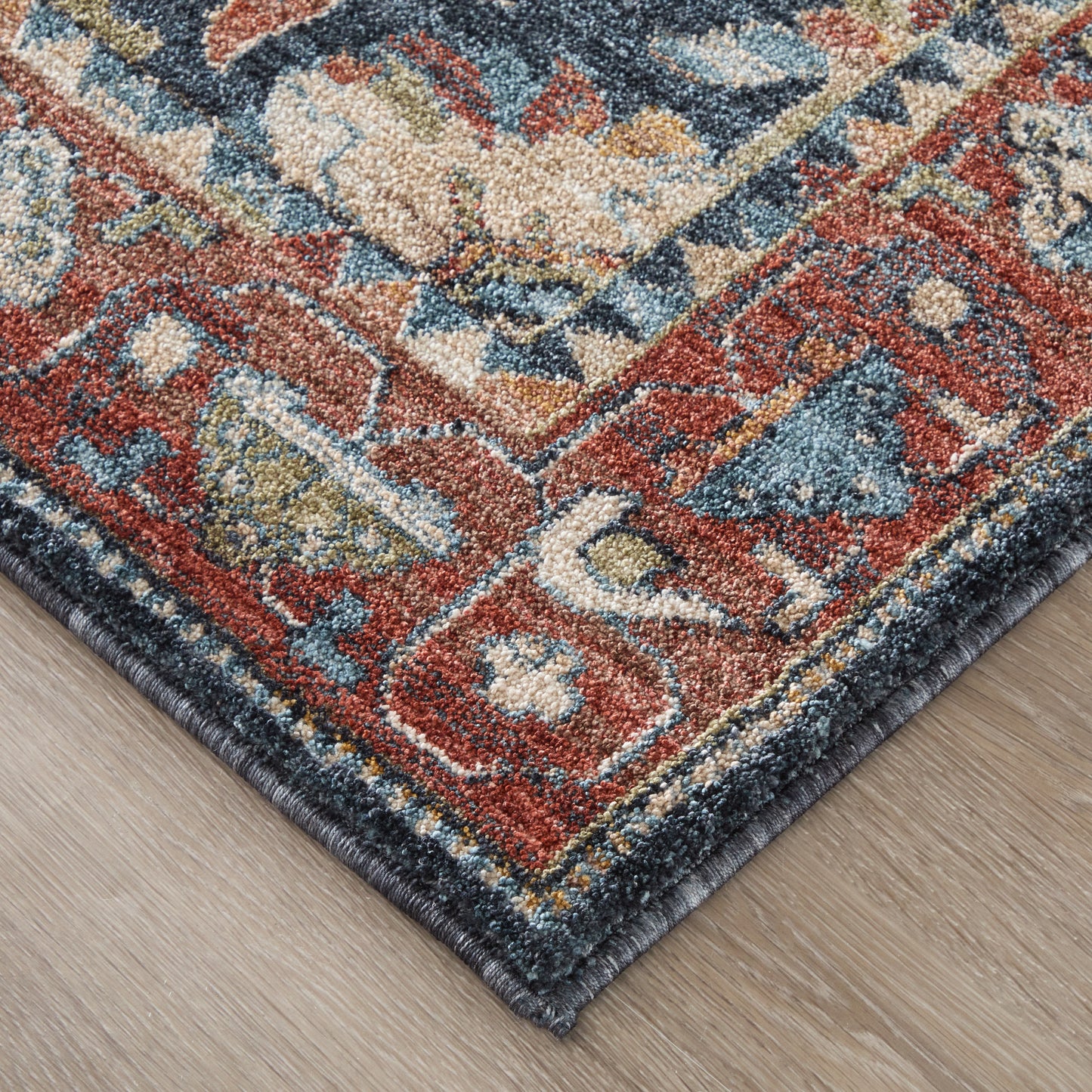 Pearson Traditional Medallion, Blue/Red/Ivory