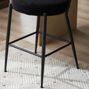 Modern Teddy Fabric Upholstered Bar Stools - Legs