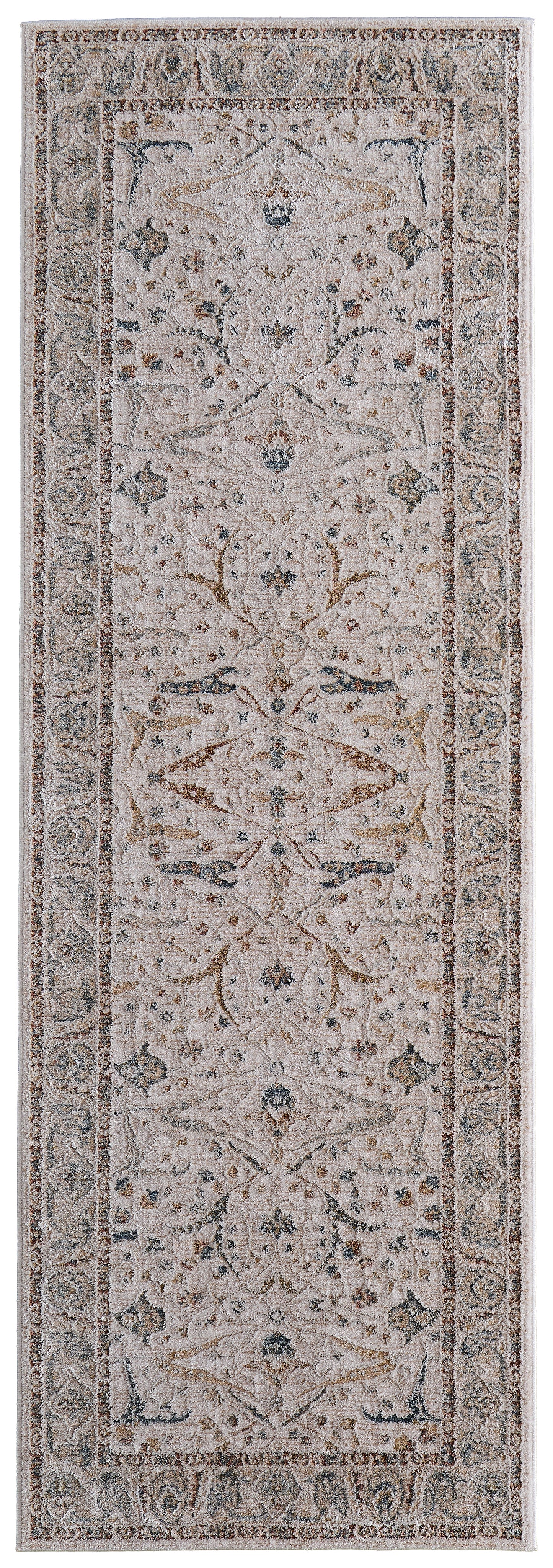 Pasha Transitional Ikat, Ivory/Blue/Red