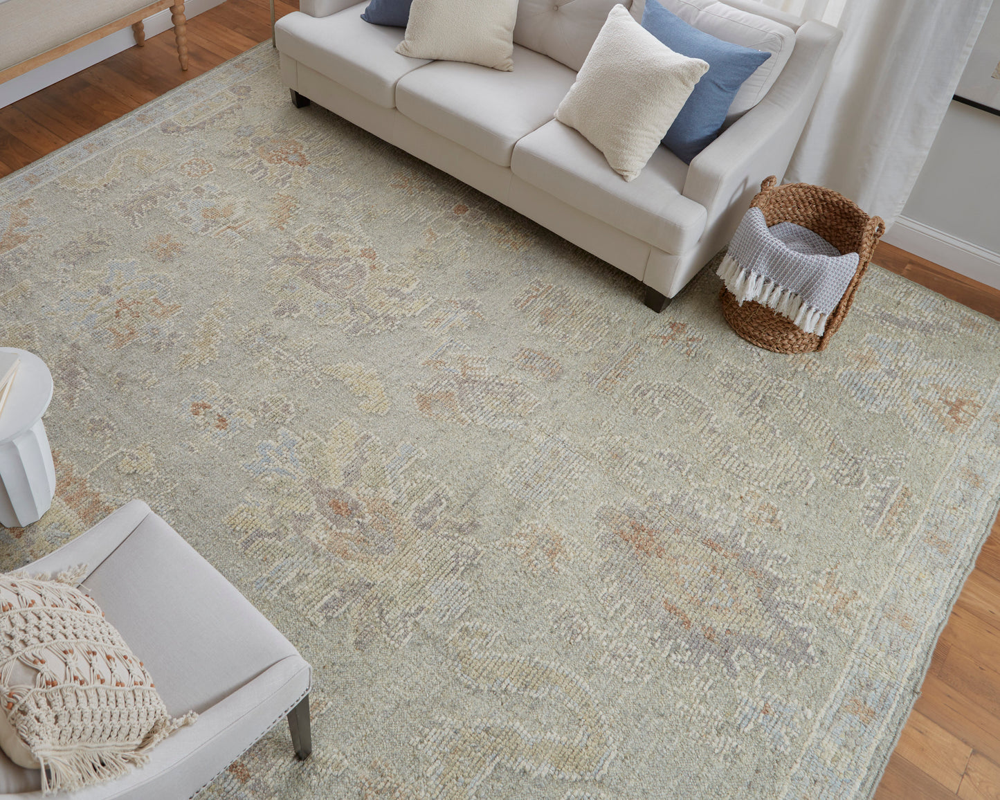 Grafton Transitional Floral & Botanical, Gray/Green/Blue