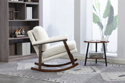 Mid Century Modern Accent Chair ,rocking chair with Wood Frame, Upholstered Living Room Chairs , Reading Armchair for Bedroom Sunroom