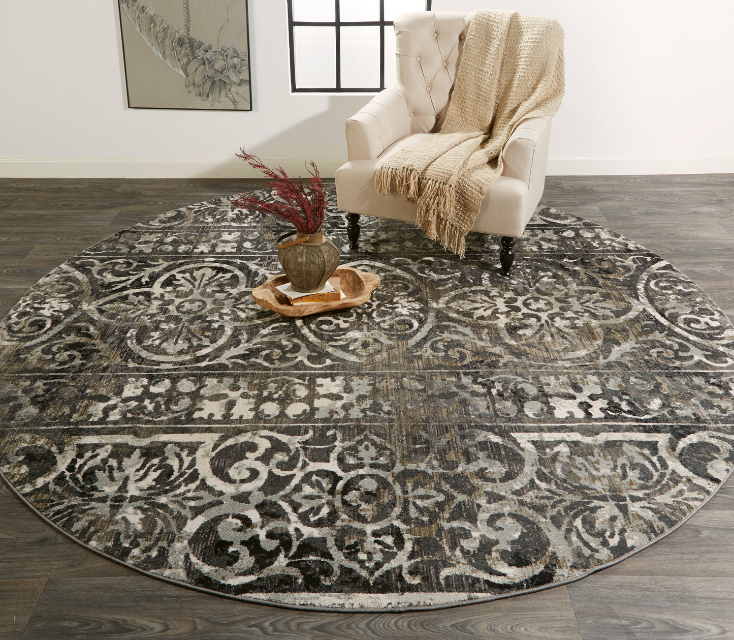 Kano Transitional Distressed, Gray/Ivory/Taupe