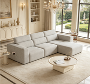 Power Reclining Sofa, Electric 3-Seat Recliner Sofa Modular Couch with Bluetooth stereo, Wireless Charging, Side Pocket, Power Recliner Couch for Living Room, Home Theater, Apartment