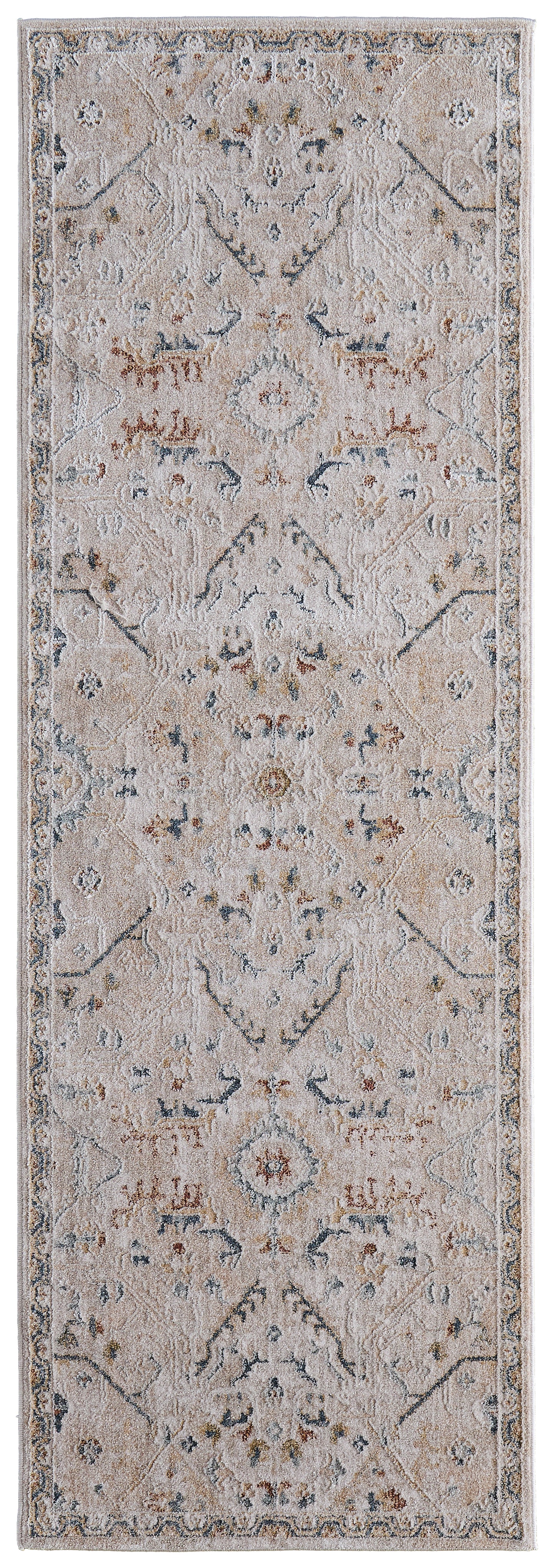 Pasha Transitional Distressed, Taupe/Ivory/Blue