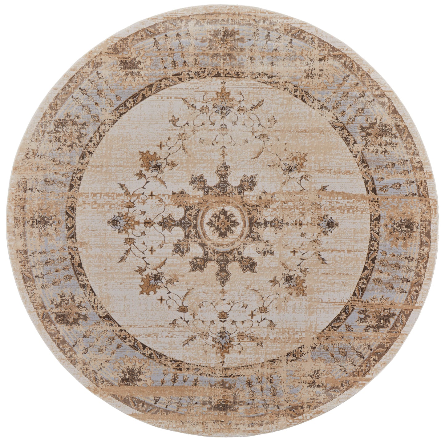 Celene Traditional Bordered, Tan/Brown/Gray