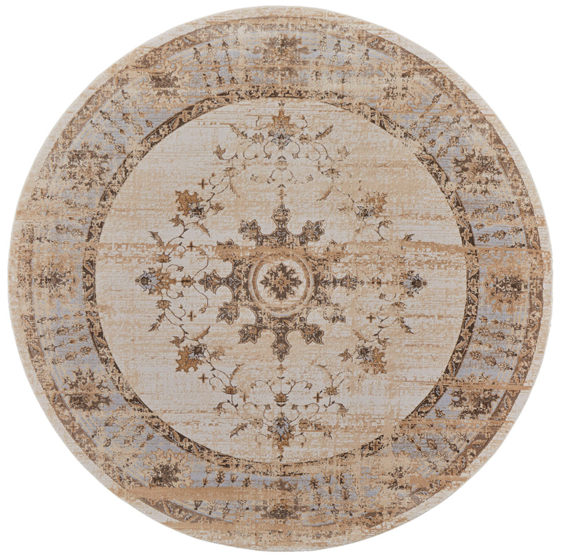 Celene Traditional Bordered, Tan/Brown/Gray