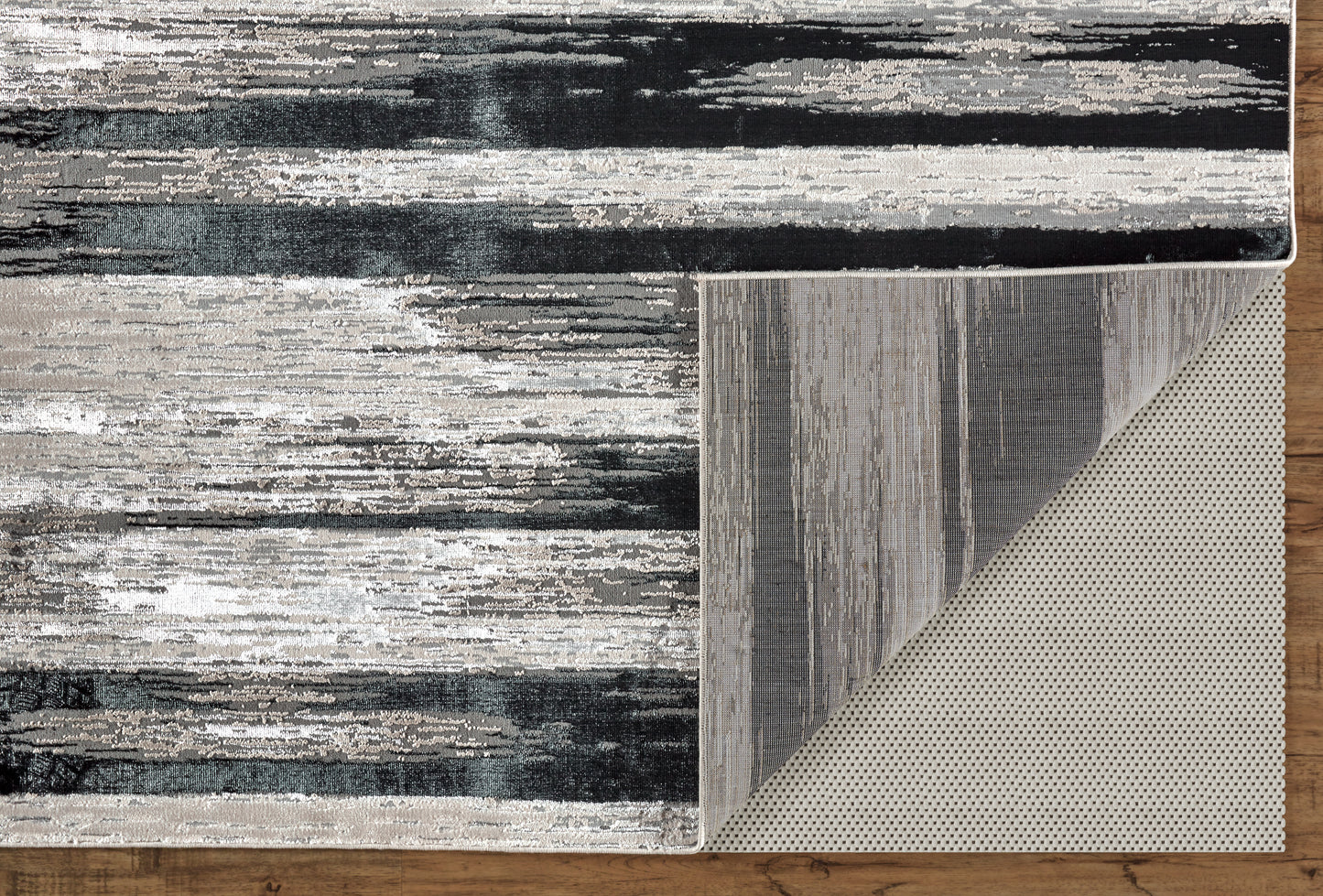 Micah Modern Abstract, Black/Silver/Gray