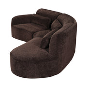 Modern Curved Sectional Sofa with High-Density Fully Compressed Sponge and Chaise Lounge, 3-Piece Set, Fully Assembled Right Hand Facing, Perfect for Living Room, Lounge