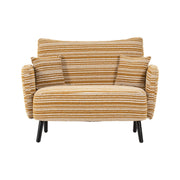 Modern style two-seater sofa with ultra-comfortable armrests, armrest pillows, and storage pockets, deep-seated two-seater sofa, comfortable modern sofa for bedroom, small spaces, apartments, and offi