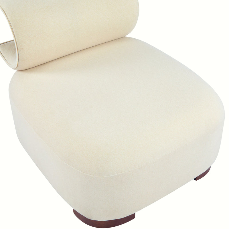 Modern Beige Polyester Accent Chair for Living Room - Pet-Friendly, 330 lbs Weight Capacity, Stylish & Durable Design