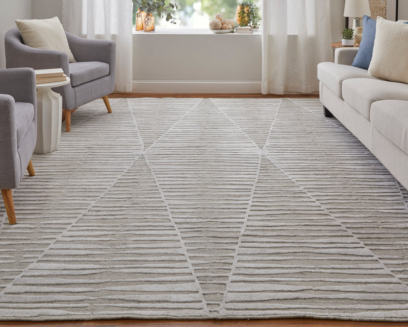 Elias Modern Geometric, Ivory/Tan