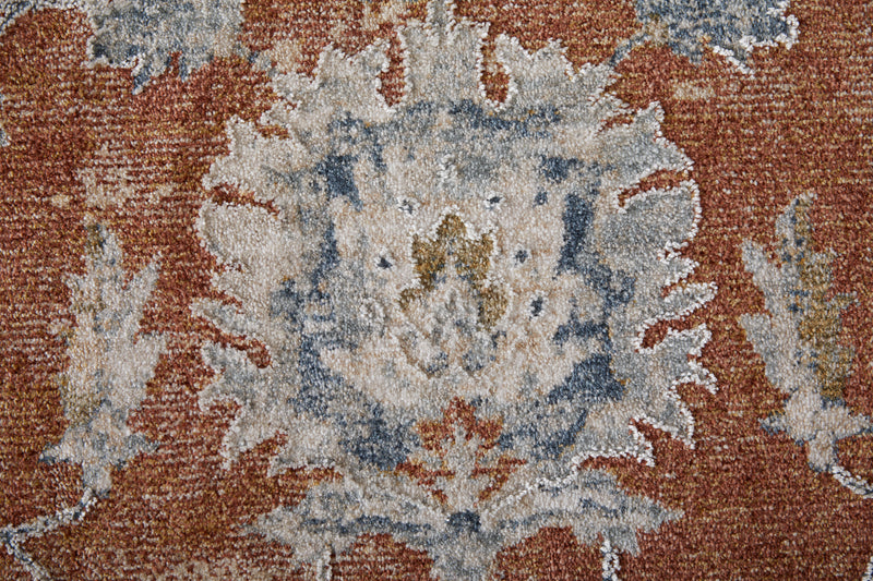 Pasha Transitional Floral & Botanical, Red/Ivory/Blue