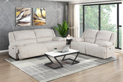 Modern Power Reclining Sofa Set 2pc Comfort Sofa Loveseat Charging Port Vanilla Beige Microfiber Upholstery Living Room Furniture