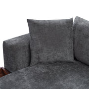 Modern L Shaped Sectional Sofa With Upholstery And Wooden Storage