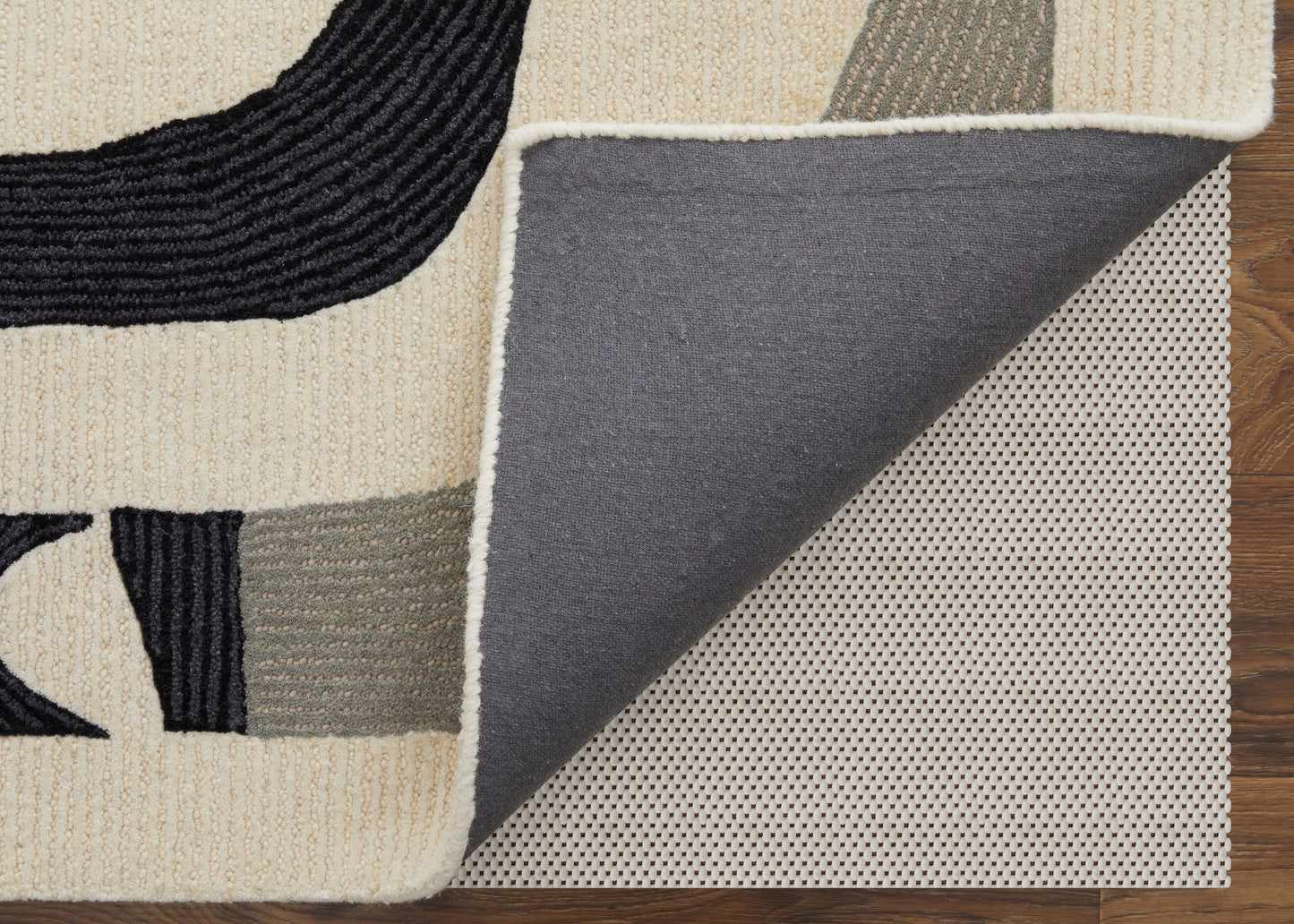 Maguire Transitional Abstract, Ivory/Gray/Black