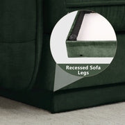 Oversize Chenille L-Shaped Sofa,Deep Seat Sofa Couch with Movable Ottoman,Exquisite round pillows and quilted back cushions,Recessed Base Frame Legs,Easy Assembly,Fits Living Room,Green