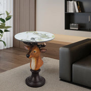 Deer Head Accent Table Animal Statue End Tables Livingroom
