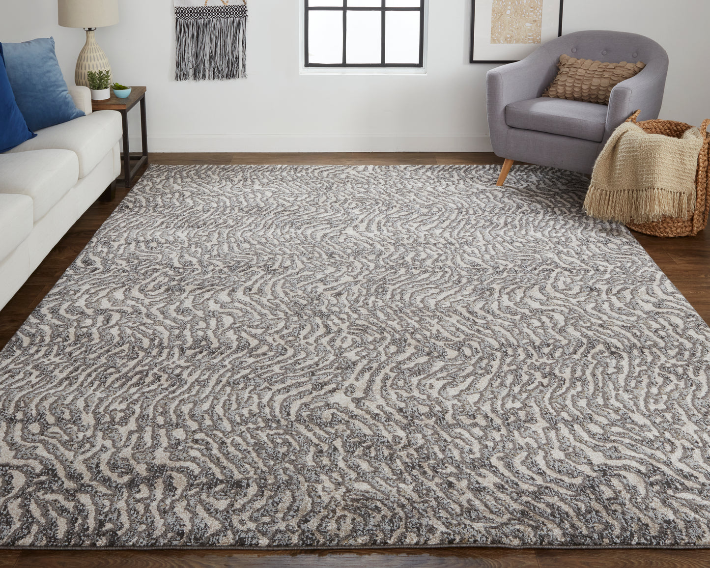 Vancouver Modern Abstract, Gray/Taupe/Ivory