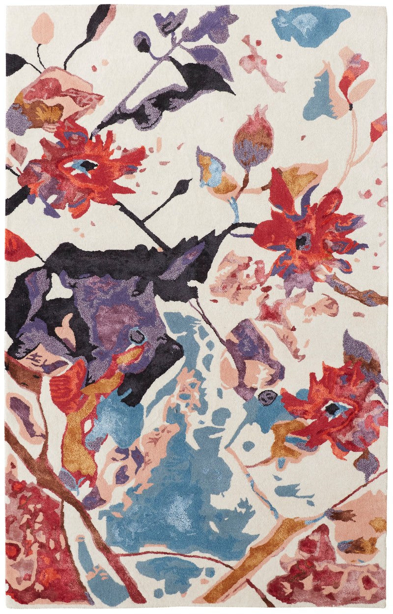 Dafney Transitional Floral & Botanical, Red/Blue/Purple