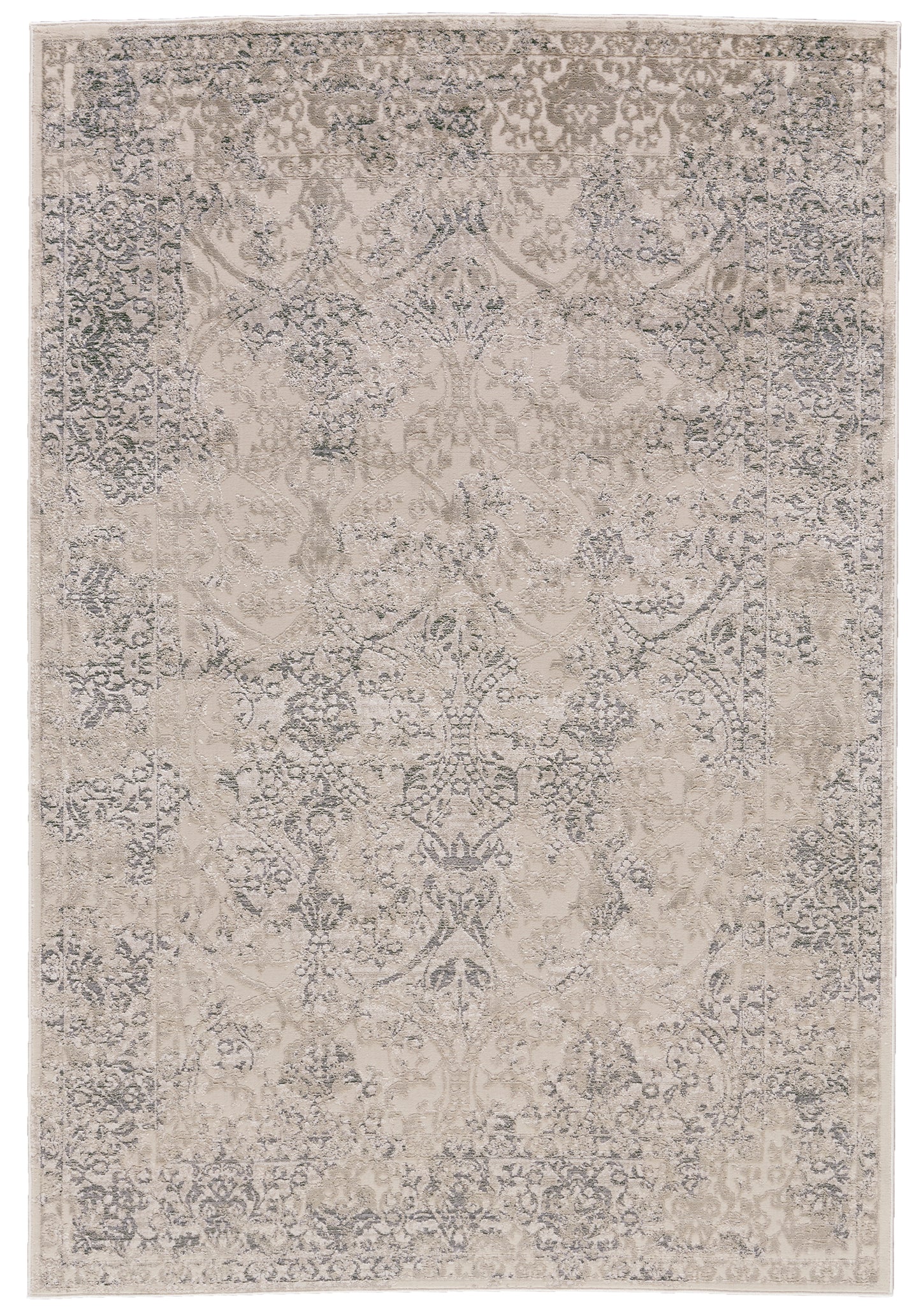 Prasad Modern Distressed, Ivory/Gray/Black
