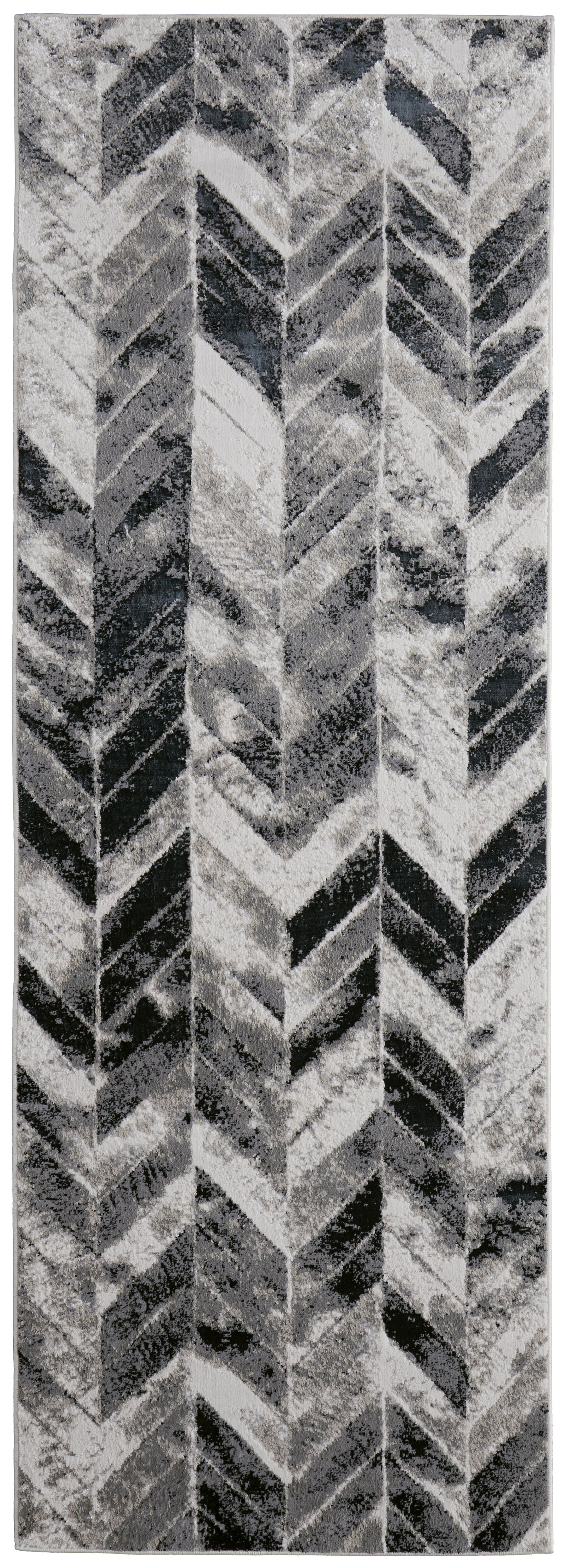 Micah Modern Chevron, Black/Gray/Silver