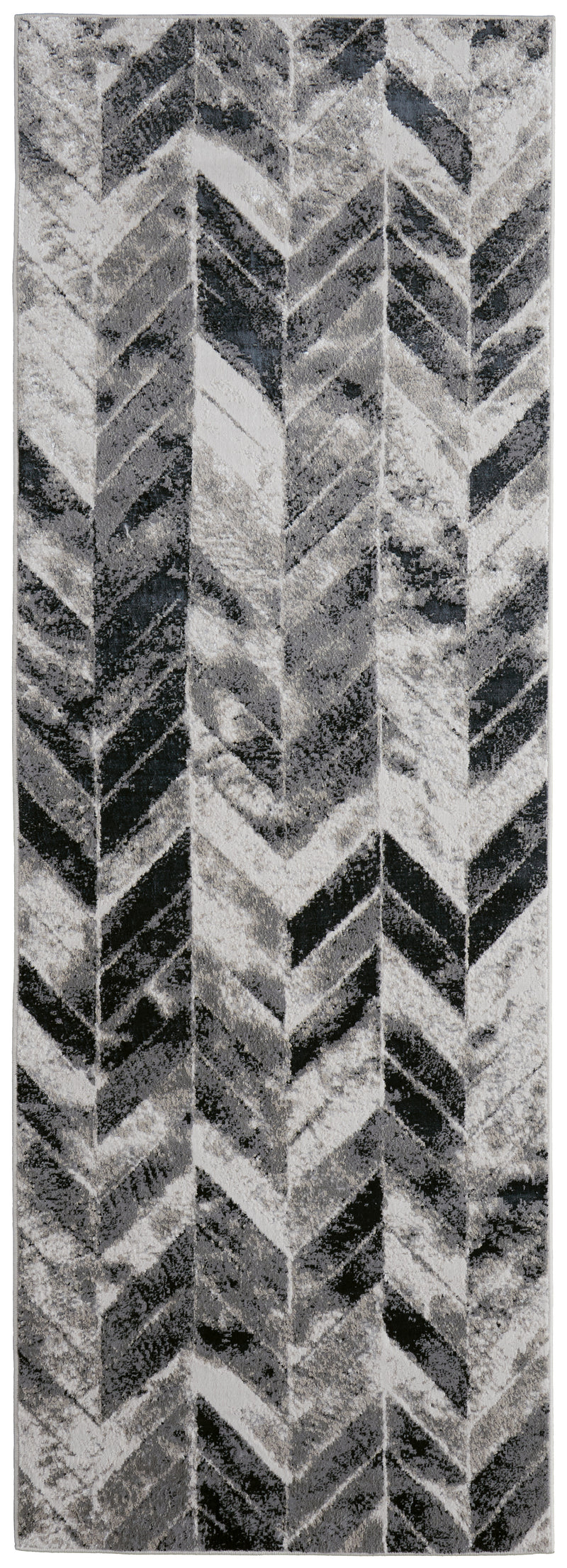 Micah Modern Chevron, Black/Gray/Silver