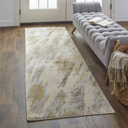 Parker Transitional Abstract, Ivory/Tan/Brown