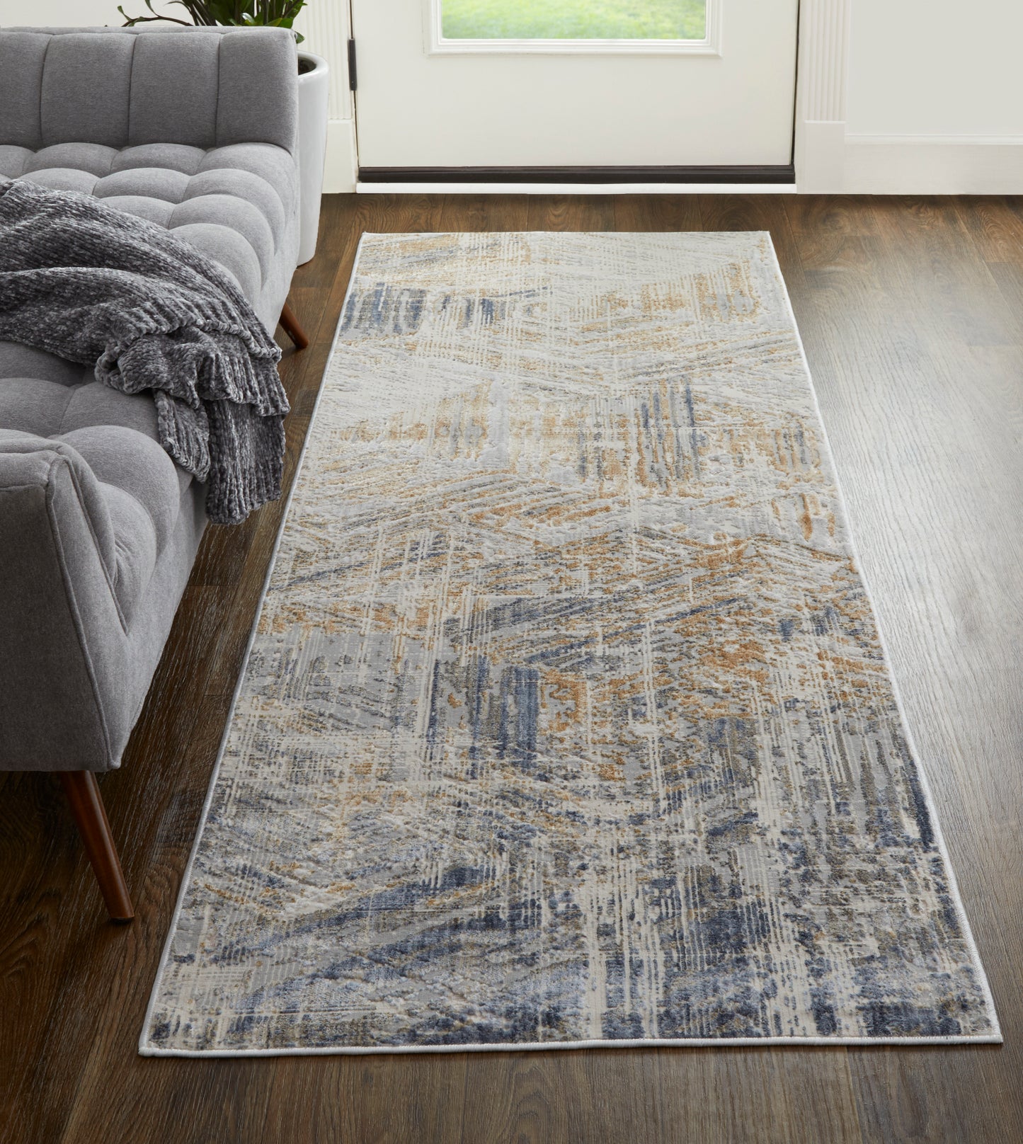 Laina Transitional Abstract, Tan/Ivory/Gray