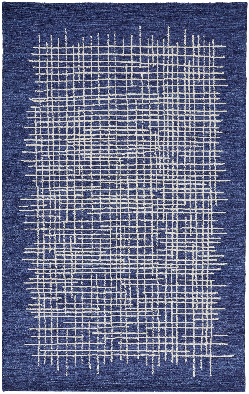 Maddox Transitional Abstract, Blue/Ivory