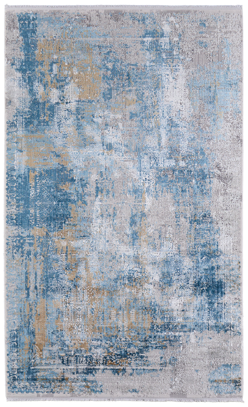 Cadiz Modern Abstract, Blue/Gray/Gold