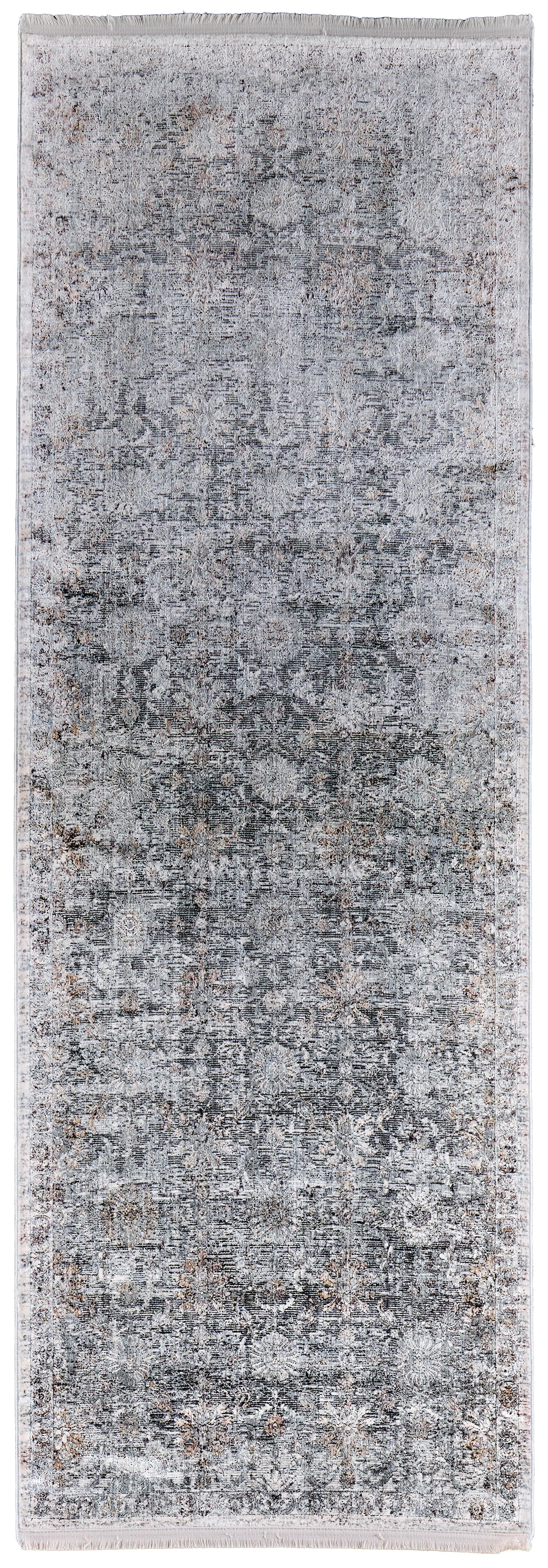 Sarrant Transitional Damask, Gray/Silver/Tan