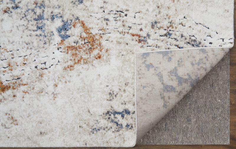 Gilmore Modern Abstract, Ivory/Blue/Orange