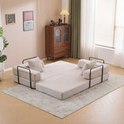 Floor Couch, Convertible Floor Sofa Bed With Pillow Back Support Armrest