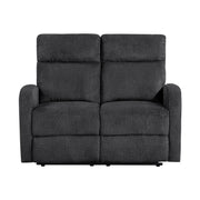Reclining Sofa Set 3pc Dark Gray Sofa Loveseat Chair with Side Pockets Plush Foam Comfort Modern Wall-Hugger Design Living Room Furniture
